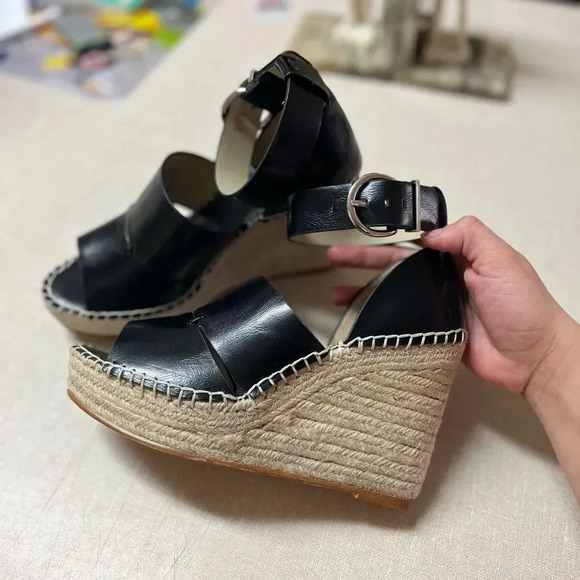 Zara basic black Alpargatas platforms sandals Size 37 - Picture 2 of 10